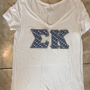 White Sigma Kappa V-neck